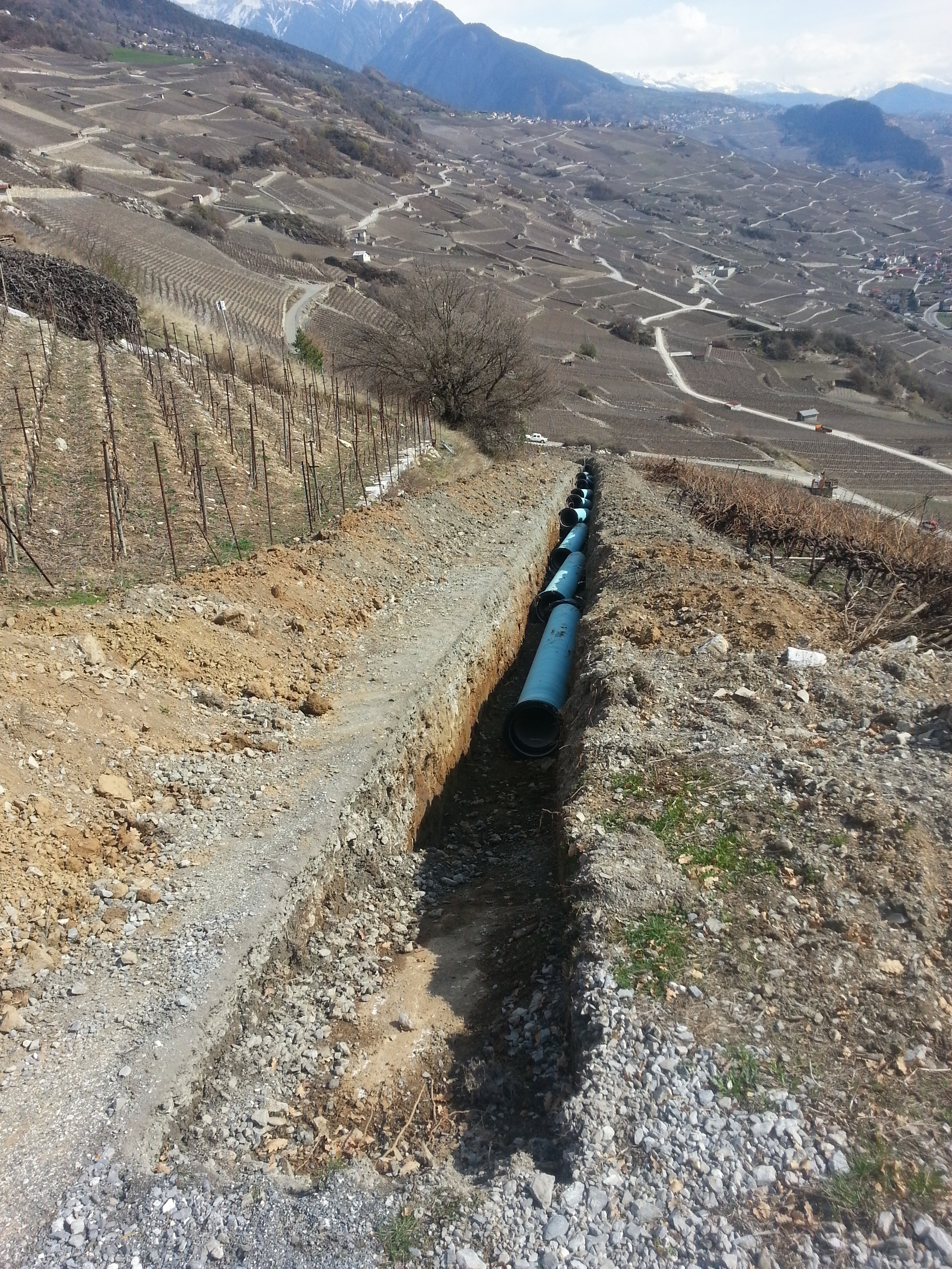 Conduite de turbinage sur eau potable de Péteille à Vétroz