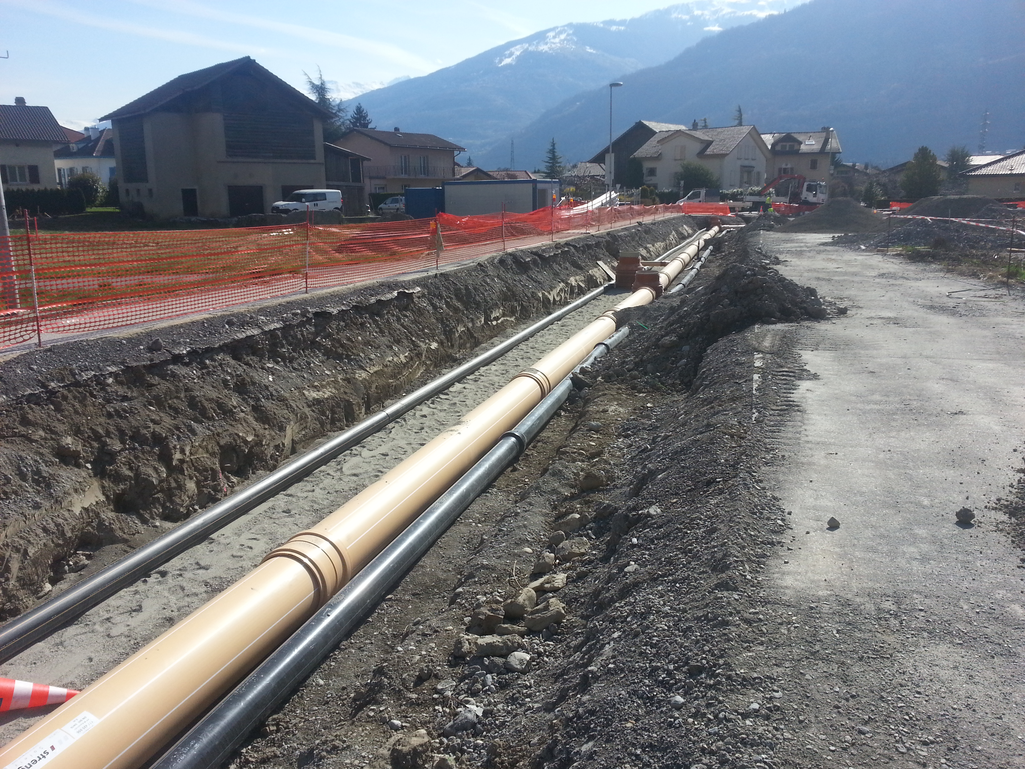 Conduite d'eau clair à Ardon