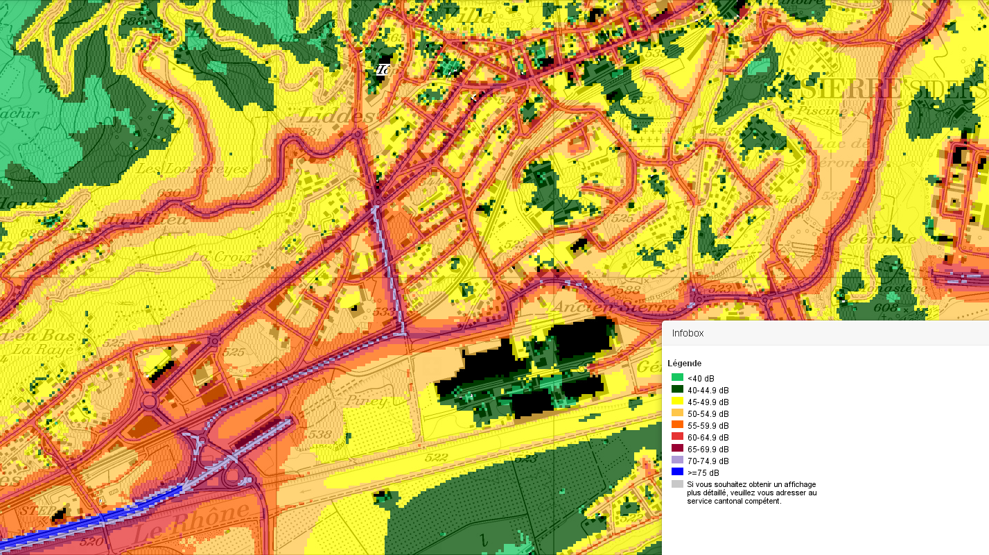 Exposition au bruit du trafic routier (OFEV)